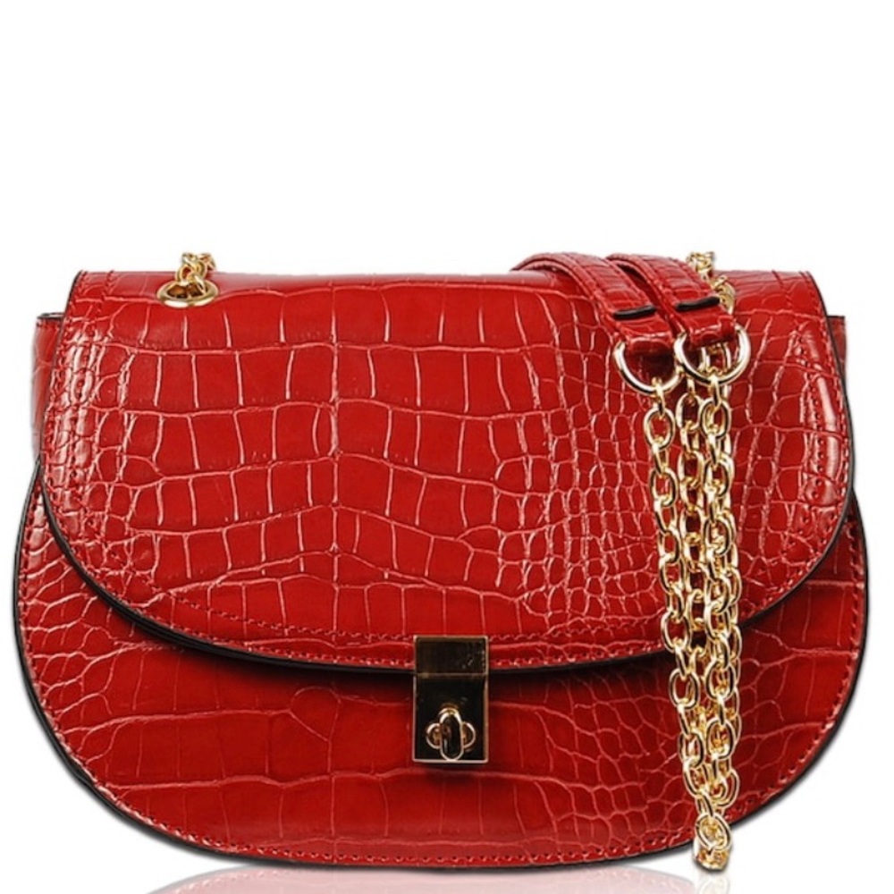 Croco Crossbody - Red